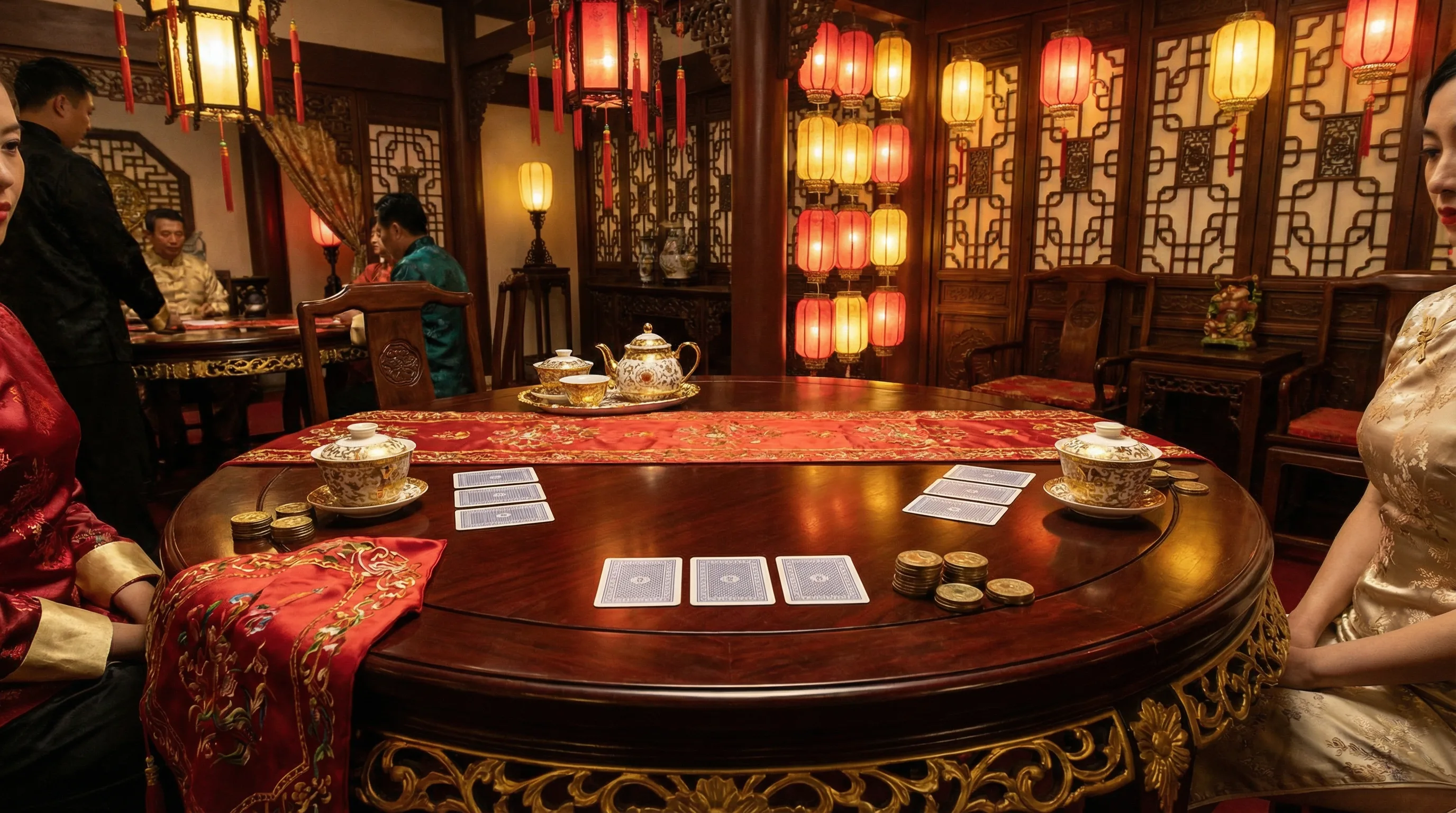 传统炸金花牌桌游戏场景